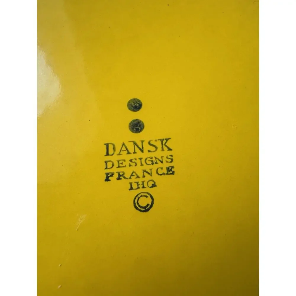 Vintage DANSK Design IHQ France Enamel Bowl 7 ¼” in Diameter x 6” Tall Yellow